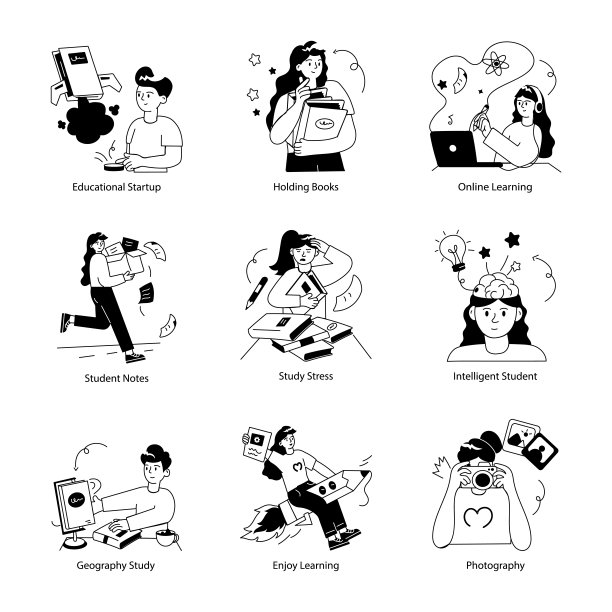新潮的教育涂鸦迷你插图图片下载
