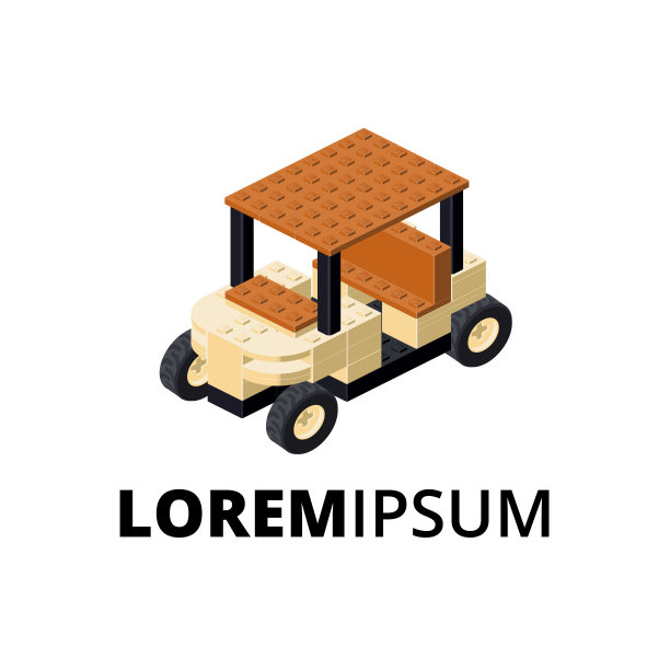 标志与高尔夫球车印刷和设计。向量的剪纸艺术。图片下载