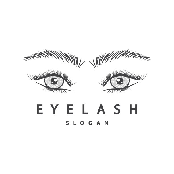 睫毛简单设计的女性护理美容企业品牌插图模板图片下载