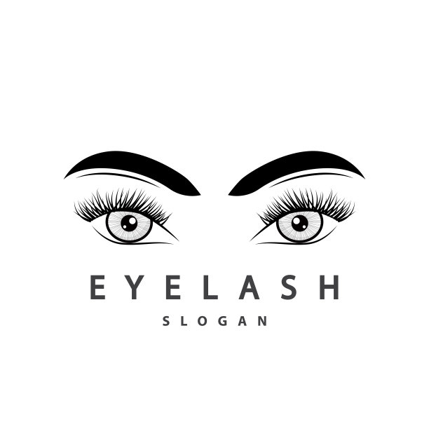 睫毛简单设计的女性护理美容企业品牌插图模板图片下载