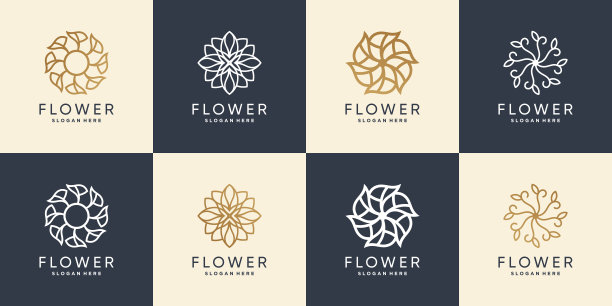 创意花标志包高级矢量图片下载