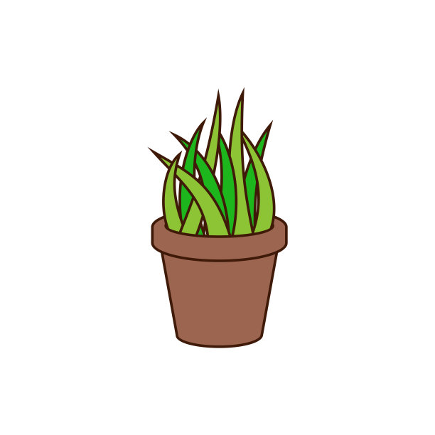 桑塞维埃拉花在锅图标矢量模板插图设计图片下载