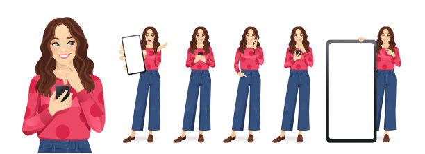 拿着手机的年轻女子图片下载