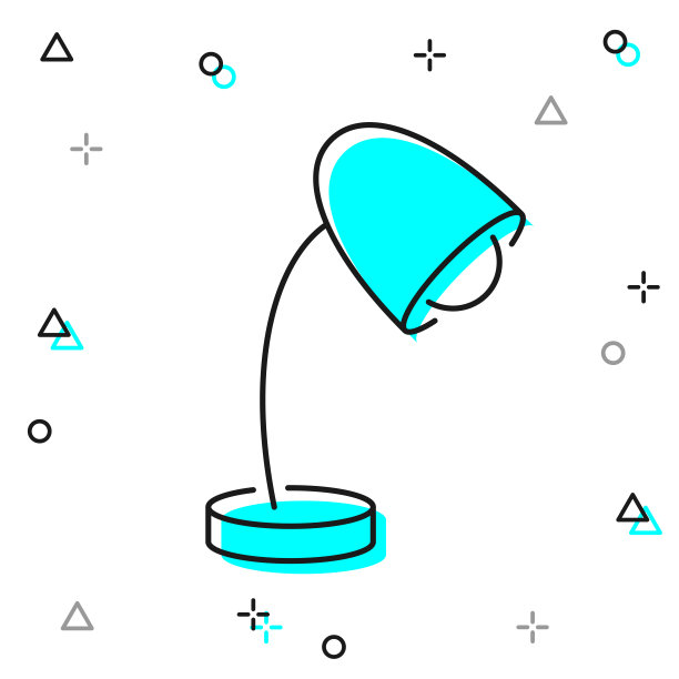 台灯。白色背景上的线图标图片下载