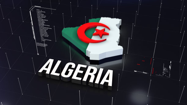 阿尔及利亚抽象三维数字地图图片下载