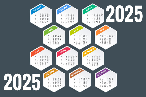 2025年的日历计划。矢量文具设计印刷2025模板与照片的地方，你的标志和文字。日历设计2025图片下载