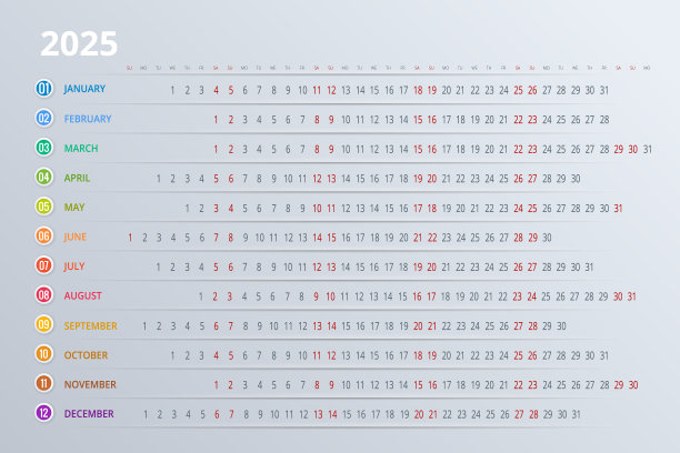 2025年的日历计划。矢量文具设计印刷2025模板与照片的地方，你的标志和文字。日历设计2025图片下载