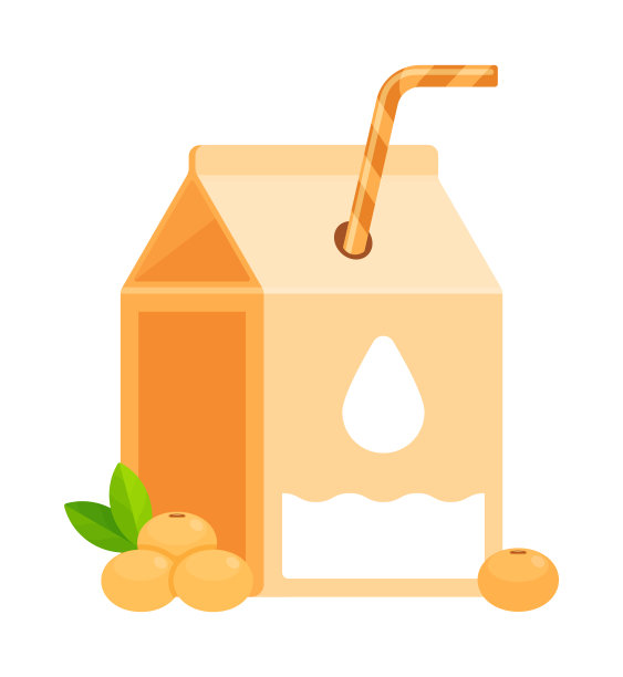 豆浆纸盒用吸管。平面图标孤立在白色背景。针对乳糖不耐症学生的无乳饮料概念。非常适合用作学校的午餐材料图片下载