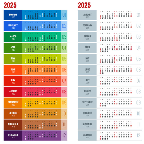 2025年的日历计划。矢量文具设计印刷2025模板与照片的地方，你的标志和文字。日历设计2025图片下载