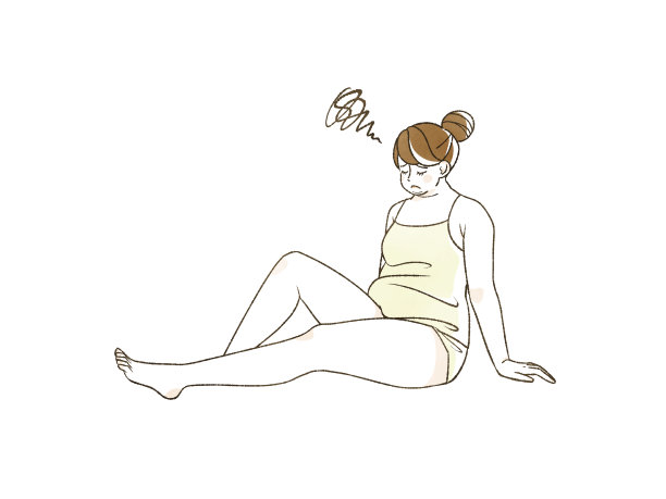 肥胖的女人在担心图片下载