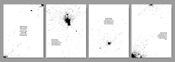矢量插图。创意艺术凌乱的背景设置。黑色墨水飞溅。设计元素的海报，框架，照片覆盖，小册子，书籍或杂志封面，布局，传单，代金券图片下载