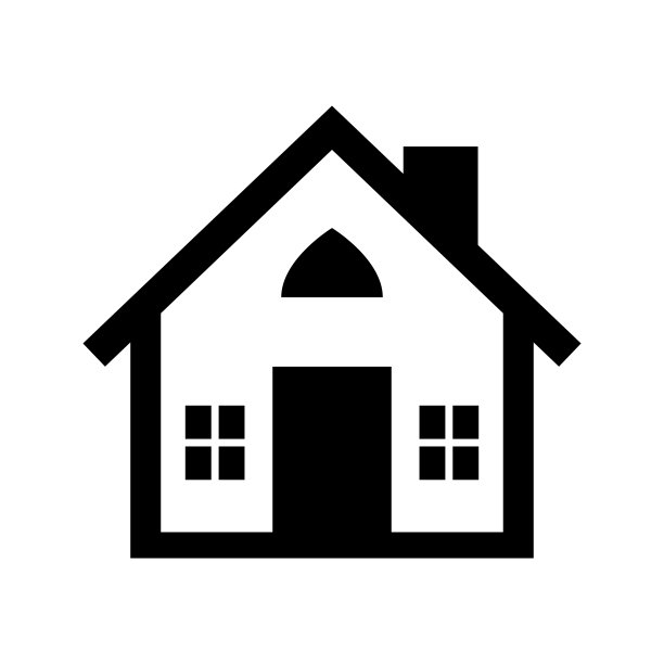 几何的房子标志。极简主义的黑屋图标，标志或符号，以时尚的方式为住宅或房地产概念图片下载