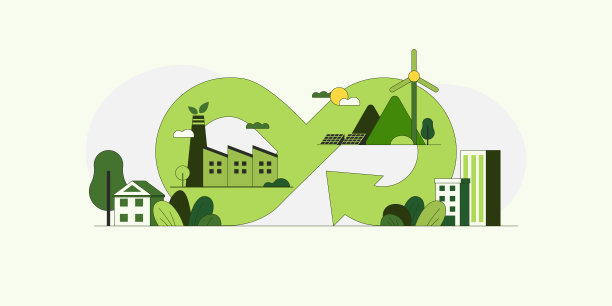 循环经济。企业未来成长的理念与环境可持续发展。矢量插图。图片下载