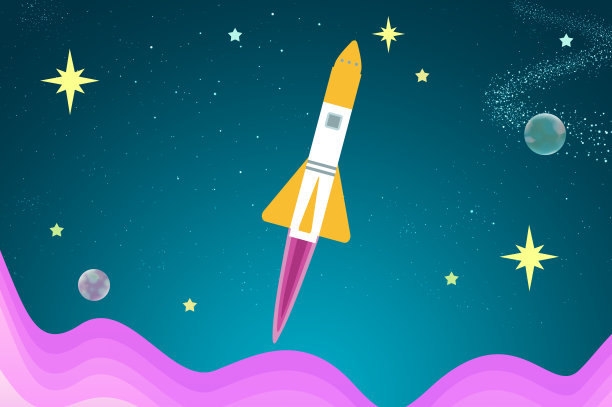 星夜插图中的火箭图片下载