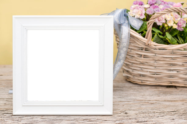 美丽的春天复制空间在一个木制框架图片下载