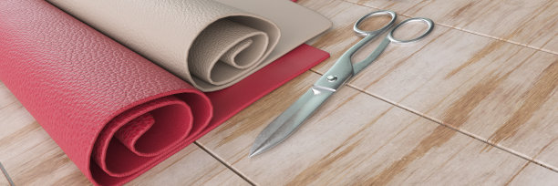 皮革工作与工具3d渲染图片下载