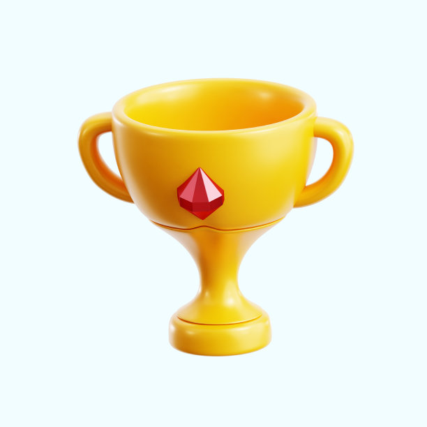 3D金色钻石水晶游戏奖杯图标图片下载