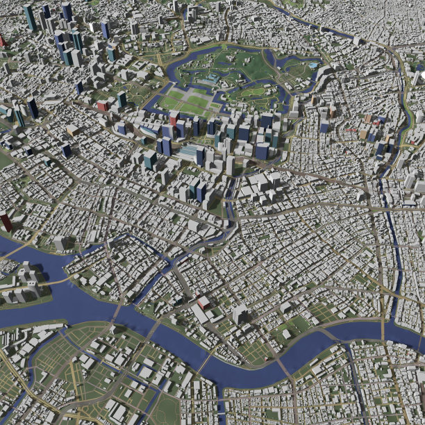 日本东京的城市和城市的3D插图图片下载