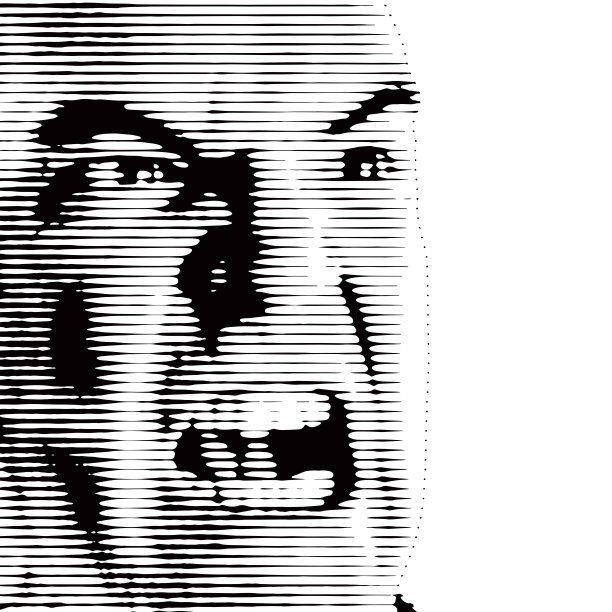 怒吼的男人，渲染出强烈的半色调线条效果图片下载