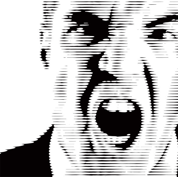 怒吼的男人，渲染出强烈的半色调线条效果图片下载