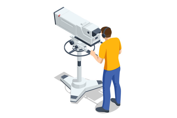 等距专业电视摄像机。视频制作数字化。移动电视演播室。电视摄像机可选。用于拍摄音乐会的专业电视摄像机图片下载
