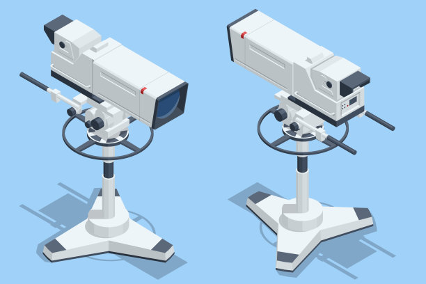 等距专业电视摄像机。视频制作数字化。移动电视演播室。电视摄像机可选。用于拍摄音乐会的专业电视摄像机图片下载