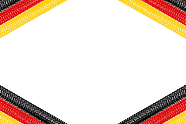 德国国旗背景边框框架在白色背景装饰。德国矢量插图设计旗帜。图片下载