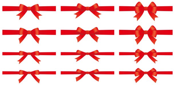 矢量插图一组带弓的丝带图片下载