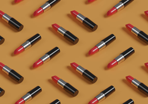 红唇等距无缝图案。3 d演示。图片下载