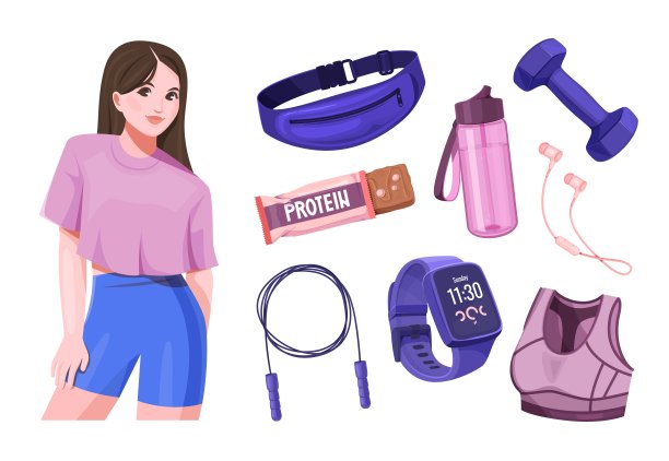 带着健身器材的女人被孤立了。图片下载