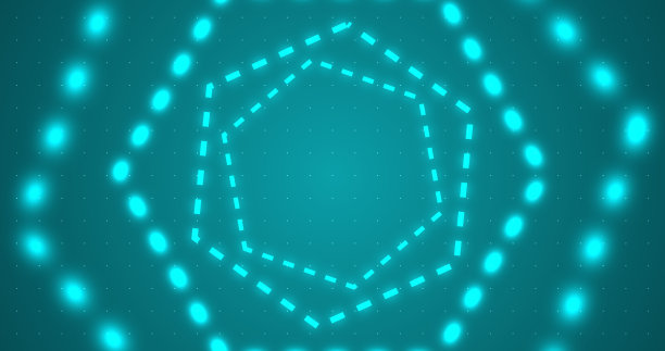 多点技术苯环六边形移动网络计算机bg。数据束科学化学公式的设计元素库存素材。多边形单元最小数字环网格点。图片下载