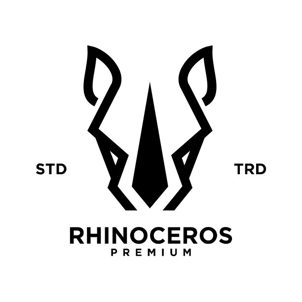 简约的犀牛头设计，独特的概念图片下载