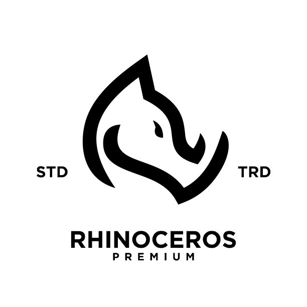 简约的犀牛头设计，独特的概念图片下载