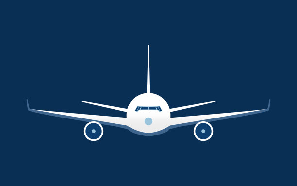 客机剪影，前视图图片下载