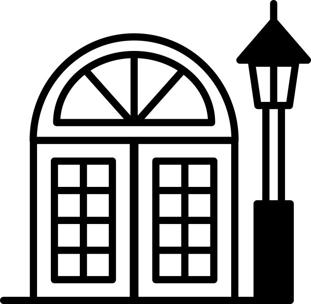 前面有一根灯柱的建筑物图片下载