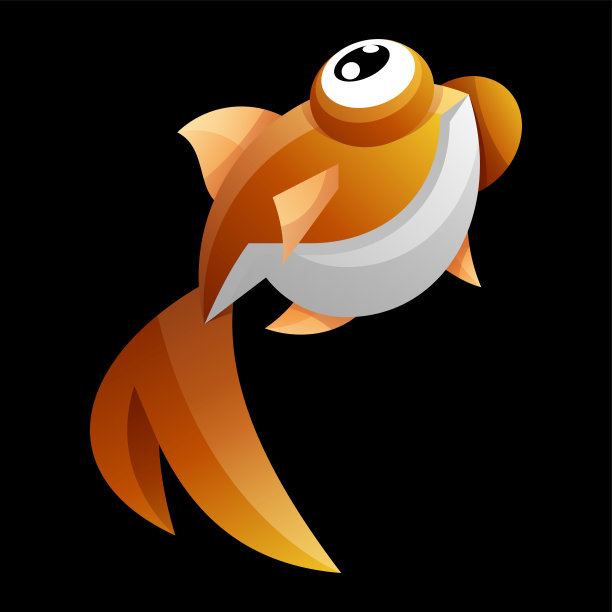 矢量插图金鱼渐变彩色风格图片下载