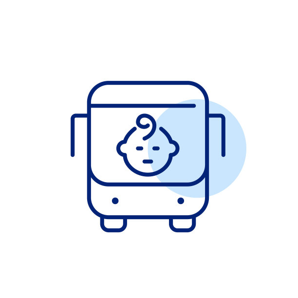 乘坐婴儿安全的公共汽车。安全的座位和家庭友好的旅行。像素完美，可编辑的笔画图标图片下载