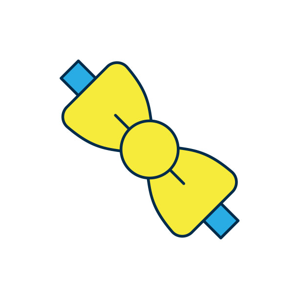 填充轮廓领结图标孤立的白色背景。向量图片下载