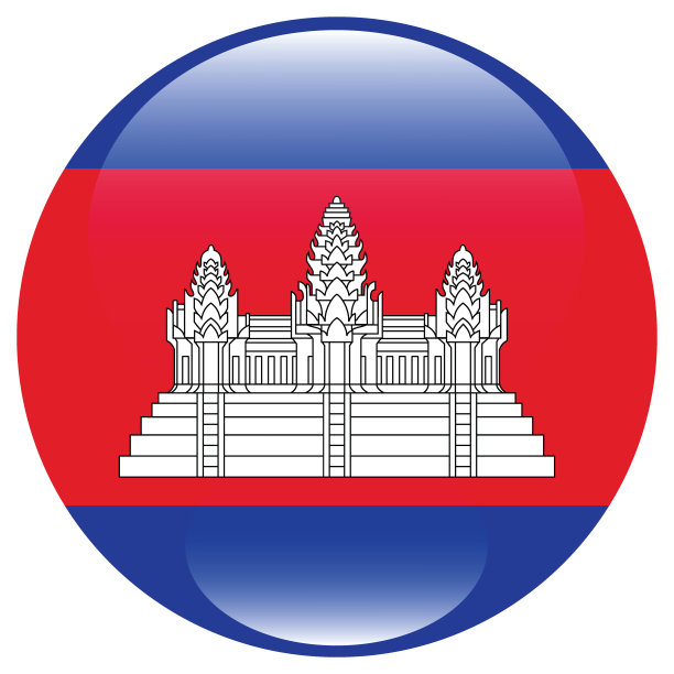 柬埔寨国旗。柬埔寨圆旗。图片下载