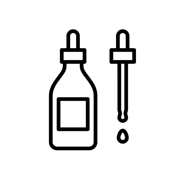 精油瓶与滴管轮廓图标。化妆品符号图片下载