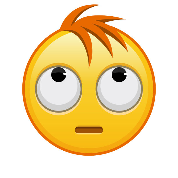 大尺寸的黄色表情符号，带着头发微笑图片下载