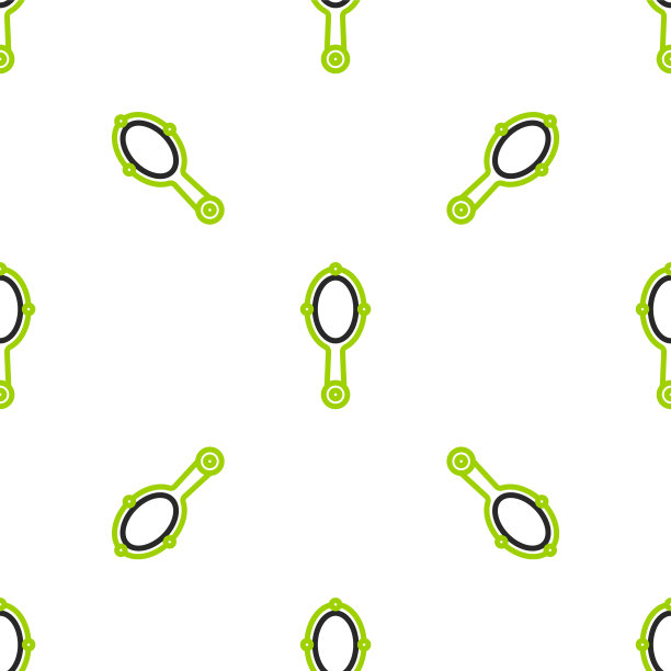 线魔术手镜像图标隔离无缝图案白色背景。向量图片下载