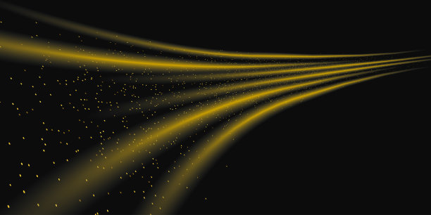 抽象的光线高速运动与闪烁，金色的颜色。发光曲线，速度线。抽象的运动。动态跟踪。图片下载