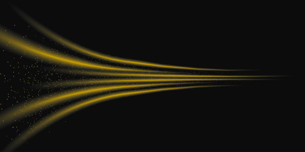 抽象的光线高速运动与闪烁，金色的颜色。发光曲线，速度线。抽象的运动。动态跟踪。图片下载
