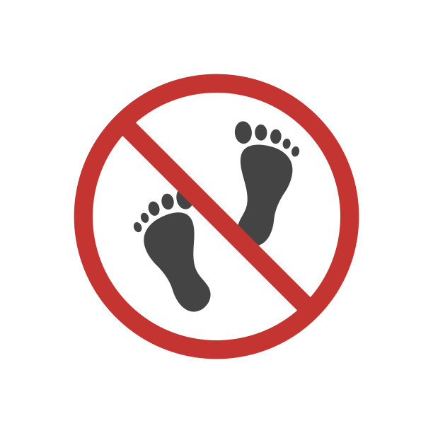 无入口信息标志。请勿进入。禁止人类足迹。矢量图图片下载