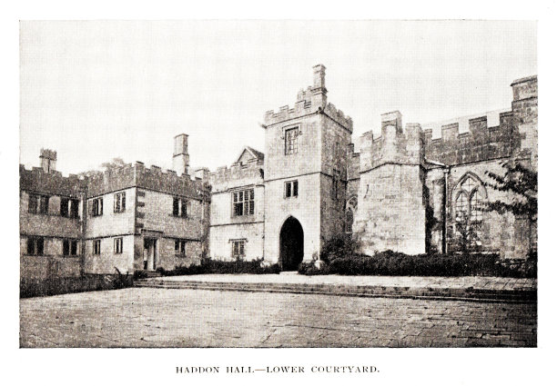 哈登霍尔照片，德比郡，英格兰，英国，英国历史图片下载