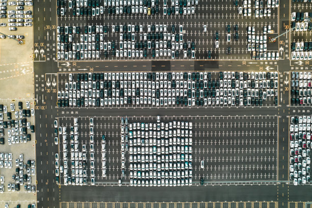 中国车辆码头鸟瞰图图片下载