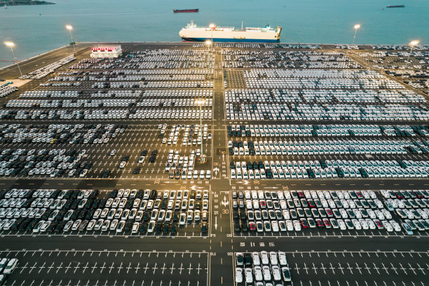 中国车辆码头鸟瞰图图片下载