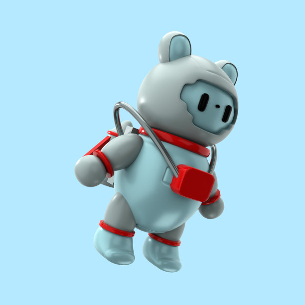 太空机器人表情符号3D图标图片下载