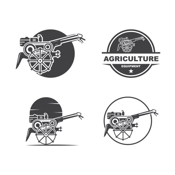 一套农用拖拉机标志设计图片下载